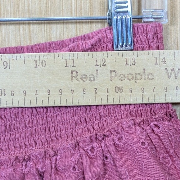 American Eagle Womens Pink Eyelet Tiered Mini Skirt Medium Coquette Dainty - Picture 5 of 7